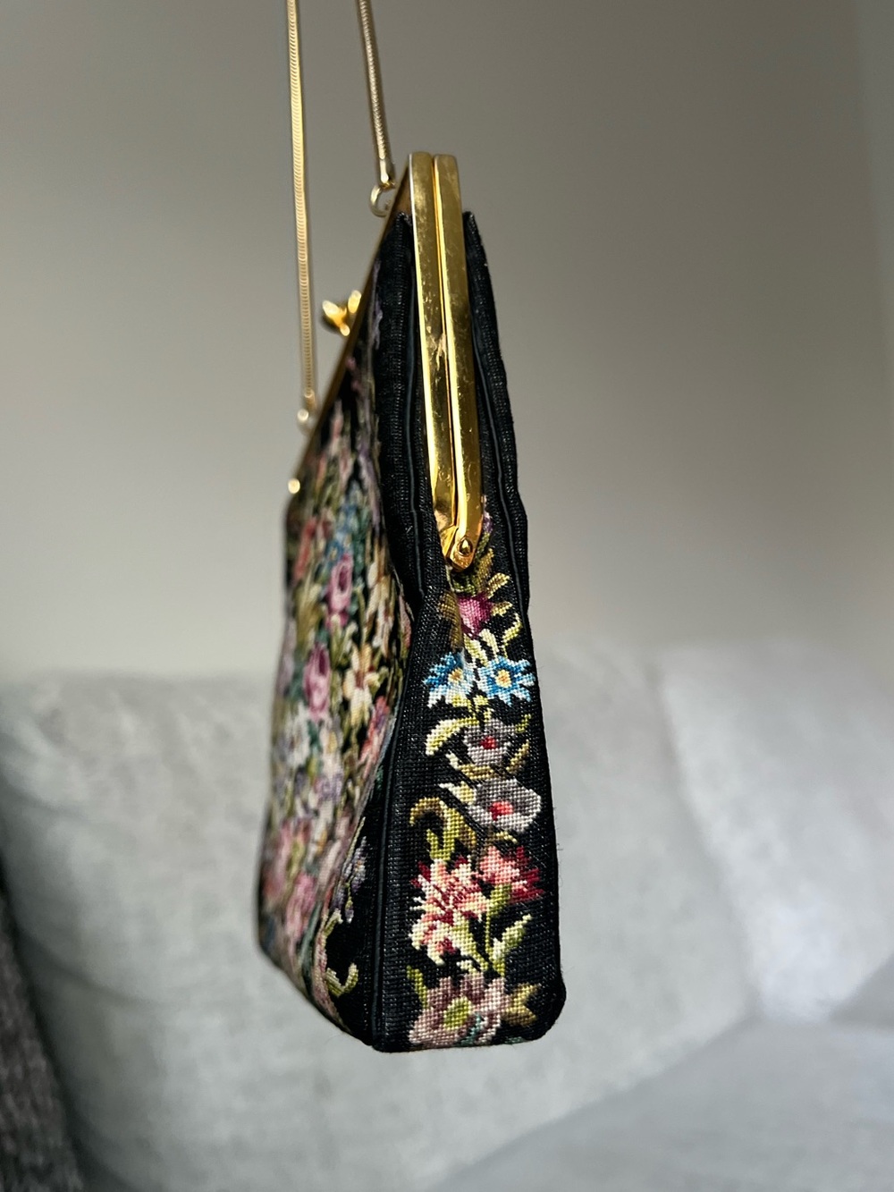 Vintage Floral Needlepoint Purse - Picture 6 of 7